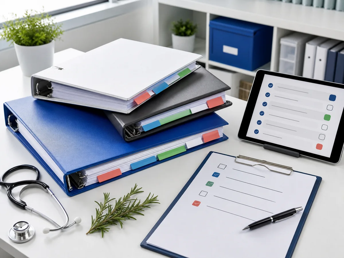 Organized healthcare ministry operations manuals, checklist, and tablet